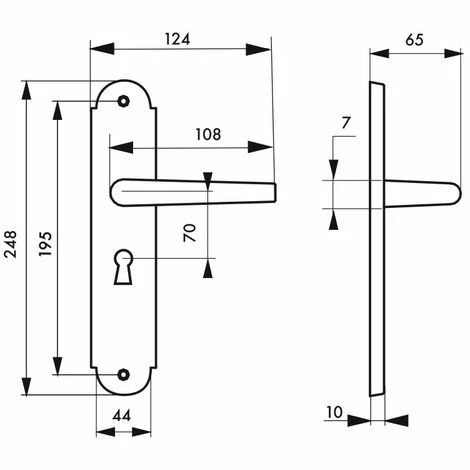 THIRARD - Ensemble De Poignées Pour Porte De Chambre Arthemis Trou De Clé, Carré 7mm, Entr'axes 195mm, Laiton Patiné 4 THIRARD - Ensemble De Poignées Pour Porte De Chambre Arthemis Trou De Clé, Carré 7mm, Entr'axes 195mm, Laiton Patiné – Image 2