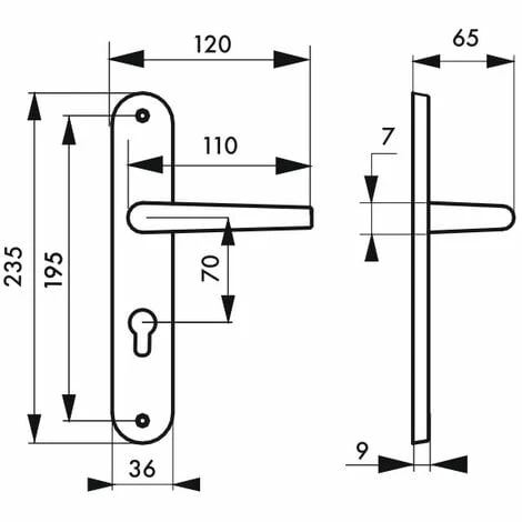 THIRARD - Ensemble De Poignées Pour Porte D'entrée Hebe Trou De Cylindre, Carré 7mm, Entr'axes 195mm, Laqué Blanc 4 THIRARD - Ensemble De Poignées Pour Porte D'entrée Hebe Trou De Cylindre, Carré 7mm, Entr'axes 195mm, Laqué Blanc – Image 2