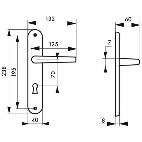 THIRARD - Ensemble De Poignées Pour Porte De Chambre Eris Trou De Clé, Carré 7mm, Entr'axes 195mm, Nickelé Brossé 4 THIRARD - Ensemble De Poignées Pour Porte De Chambre Eris Trou De Clé, Carré 7mm, Entr'axes 195mm, Nickelé Brossé – Image 2
