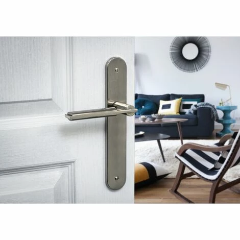 THIRARD - Ensemble De Poignées Pour Porte Intérieure Gaia Sans Trou, Carré 7mm, Entr'axes 195mm, Nickelé Brossé 5 THIRARD - Ensemble De Poignées Pour Porte Intérieure Gaia Sans Trou, Carré 7mm, Entr'axes 195mm, Nickelé Brossé – Image 3