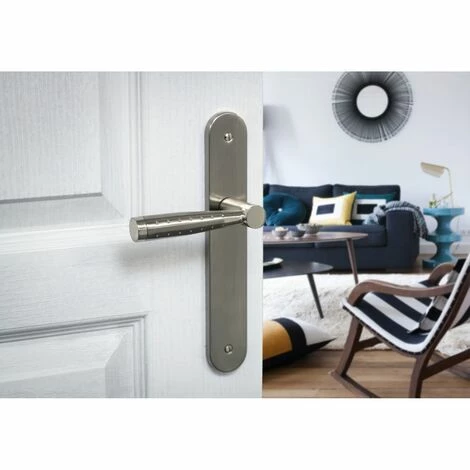 THIRARD - Ensemble De Poignées Pour Porte Intérieure Helios Sans Trou, Carré 7mm, Entr'axes 195mm, Nickelé Brossé 4 THIRARD - Ensemble De Poignées Pour Porte Intérieure Helios Sans Trou, Carré 7mm, Entr'axes 195mm, Nickelé Brossé – Image 2