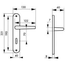 THIRARD - Ensemble De Poignées Pour Salle De Bain/toilette Helios à Condamnation, Carré 7mm, Entr'axes 195mm, Nickelé Brossé -THIRARD Soldes 8904993 3