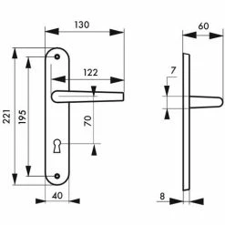 THIRARD - Ensemble De Poignées Pour Porte De Chambre Helios Trou De Clé, Carré 7mm, Entr'axes 195mm, Nickelé Brossé -THIRARD Soldes 8904994 3