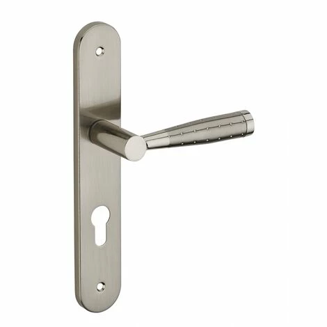 THIRARD - Ensemble De Poignées Pour Porte D'entrée Helios Trou De Cylindre, Carré 7mm, Entr'axes 195mm, Nickelé Brossé 3 THIRARD - Ensemble De Poignées Pour Porte D'entrée Helios Trou De Cylindre, Carré 7mm, Entr'axes 195mm, Nickelé Brossé