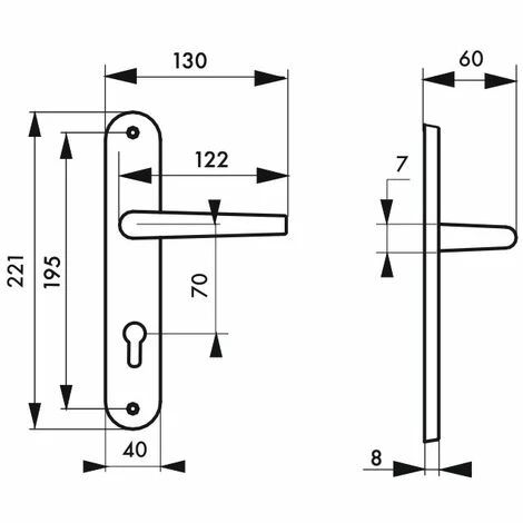 THIRARD - Ensemble De Poignées Pour Porte D'entrée Helios Trou De Cylindre, Carré 7mm, Entr'axes 195mm, Nickelé Brossé 6 THIRARD - Ensemble De Poignées Pour Porte D'entrée Helios Trou De Cylindre, Carré 7mm, Entr'axes 195mm, Nickelé Brossé – Image 4