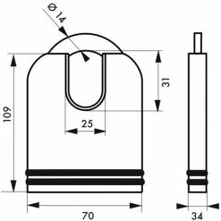 THIRARD - Cadenas 740P Sans Cylindre, Chantier, Acier Cémenté -THIRARD Soldes 8904998 3