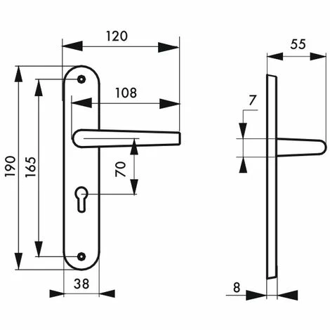 THIRARD - Ensemble De Poignées Pour Porte D'entrée Vesta Trou De Cylindre, Carré 7mm, Entr'axes 165mm, Nickelé Satiné 4 THIRARD - Ensemble De Poignées Pour Porte D'entrée Vesta Trou De Cylindre, Carré 7mm, Entr'axes 165mm, Nickelé Satiné – Image 2
