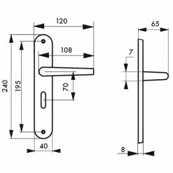 THIRARD - Ensemble De Poignées Pour Salle De Bain/toilette Vesta à Condamnation, Carré 7mm, Entr'axes 195mm, Nickelé Satiné -THIRARD Soldes 8905045 2