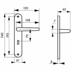 THIRARD - Ensemble De Poignées Pour Porte De Chambre Vesta Trou De Clé, Carré 7mm, Entr'axes 195mm, Nickelé Satiné -THIRARD Soldes 8905046 2