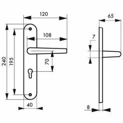 THIRARD - Ensemble De Poignées Pour Porte D'entrée Vesta Trou De Cylindre, Carré 7mm, Entr'axes 195mm, Nickelé Satiné -THIRARD Soldes 8905047 2