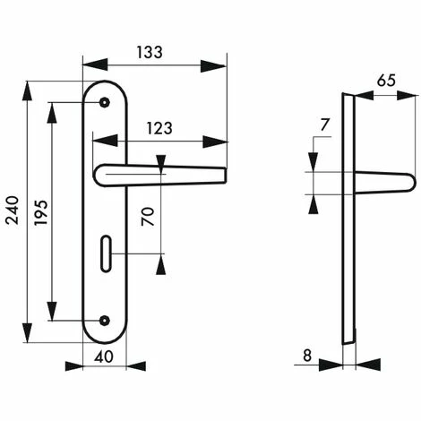 THIRARD - Ensemble De Poignées Pour Salle De Bain/toilette Diane à Condamnation, Carré 7mm, Entr'axes 195mm, Nickelé Brossé 4 THIRARD - Ensemble De Poignées Pour Salle De Bain/toilette Diane à Condamnation, Carré 7mm, Entr'axes 195mm, Nickelé Brossé – Image 2