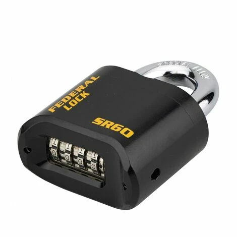 THIRARD - Cadenas à Combinaison Fédéral Lock SRH, Acier, 4 Chiffres, Chantier, Anse Acier, 62mm, Noir 4 THIRARD - Cadenas à Combinaison Fédéral Lock SRH, Acier, 4 Chiffres, Chantier, Anse Acier, 62mm, Noir – Image 2