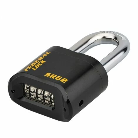 THIRARD - Cadenas à Combinaison Fédéral Lock SR, Acier, 4 Chiffres, Chantier, Anse Acier, 62mm, Noir 4 THIRARD - Cadenas à Combinaison Fédéral Lock SR, Acier, 4 Chiffres, Chantier, Anse Acier, 62mm, Noir – Image 2
