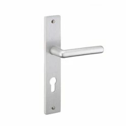 THIRARD - Ensemble De Poignées Pour Porte D'entrée Crecy Trou De Cylindre, Carré 7mm, Entr'axes 195mm, Anodisé Argent