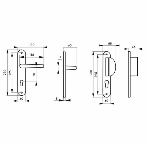 THIRARD - Ensemble De Poignées Pour Porte D'entrée Palière Crecy Trou De Cylindre, Carré 7mm, Entr'axes 195mm, Anodisé Argent 4 THIRARD - Ensemble De Poignées Pour Porte D'entrée Palière Crecy Trou De Cylindre, Carré 7mm, Entr'axes 195mm, Anodisé Argent – Image 2