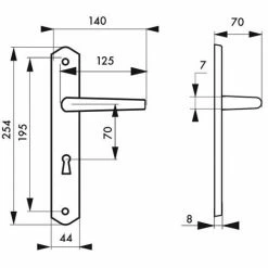 THIRARD - Ensemble De Poignées Pour Porte De Chambre Themis Trou De Clé, Carré 7mm, Entr'axes 195mm, Bois Brut -THIRARD Soldes 8905083 2