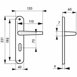 THIRARD - Ensemble De Poignées Pour Salle De Bain/toilette Chantilly à Condamnation, Carré 7mm, Entr'axes 195mm, Anodisé Inox -THIRARD Soldes 8905091 2