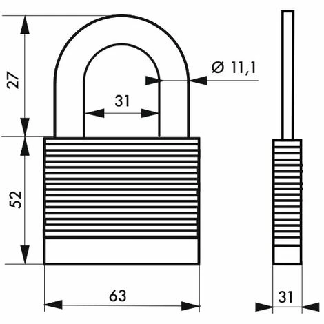 THIRARD - Cadenas à Clé Fédéral Lock Protector, Extérieur, Acier, Double Verrouillage, 63mm, 2 Clés 4 THIRARD - Cadenas à Clé Fédéral Lock Protector, Extérieur, Acier, Double Verrouillage, 63mm, 2 Clés – Image 2