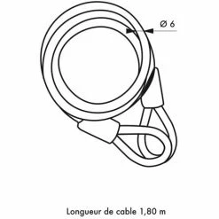 THIRARD - Câble Twisty Acier 6mmx1.8m Avec Cadenas 40mm, Vélo, Abris De Jardi 2 Clés, Noir 5 THIRARD - Câble Twisty Acier 6mmx1.8m Avec Cadenas 40mm, Vélo, Abris De Jardi 2 Clés, Noir -THIRARD Soldes 8905129 2