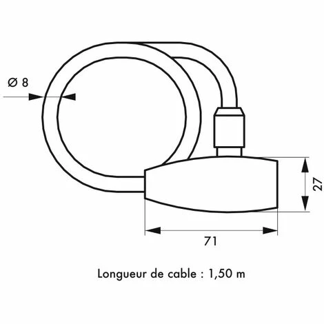 THIRARD - Antivol à Clé Twisty, Câble Acier, Vélo, 8mmx1.5m, 2 Clés 4 THIRARD - Antivol à Clé Twisty, Câble Acier, Vélo, 8mmx1.5m, 2 Clés – Image 2