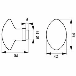 THIRARD - Paire De Boutons Pour Porte, Carré 6mm Avec Fourreau Adaptateur Carré 7mm, 1 Portée, Porcelaine, Blanc -THIRARD Soldes 8905149 2