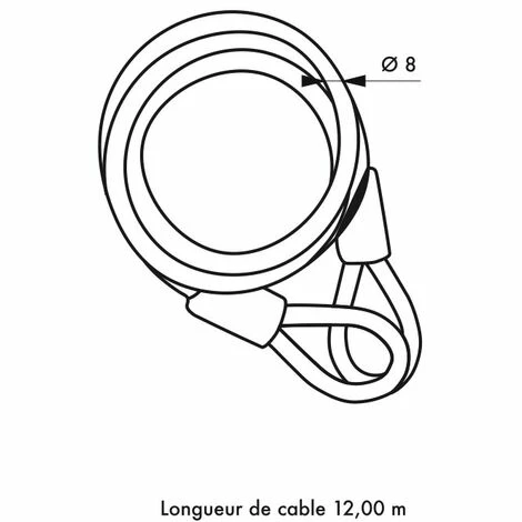 THIRARD - Câble Antivol Twisty, Vélo, Abris De Jardin, Ø 8, 12.00m, Acier Gaine PVC 4 THIRARD - Câble Antivol Twisty, Vélo, Abris De Jardin, Ø 8, 12.00m, Acier Gaine PVC – Image 2