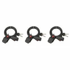 THIRARD - Lot De 3 Antivols à Clé Twisty, Câble Acier, Vélo, 8mmx1.5m, 2 Clés
