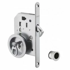 THIRARD - Serrure Encastrable à Crochet à Clé Pour Porte Coulissante, Axe 50mm, Bouts Ronds