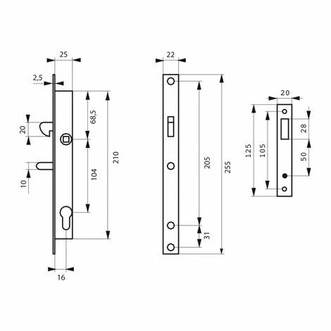 THIRARD - Serrure Encastrable à Crochet à Cylindre, Axe 16mm, Bouts Carrés, Cylindre 30x30mm, Zingué, 3 Clés 4 THIRARD - Serrure Encastrable à Crochet à Cylindre, Axe 16mm, Bouts Carrés, Cylindre 30x30mm, Zingué, 3 Clés – Image 2