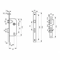 THIRARD - Serrure Encastrable à Clé Pour Porte De Chambre, Axe 40mm, Bouts Ronds, Zingué -THIRARD Soldes 8905221 2