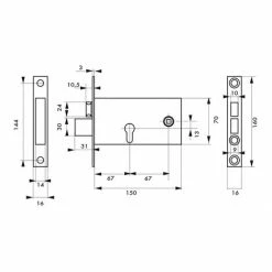 THIRARD - Boitier De Serrure Encastrable à Cylindre Pour Porte D'entrée, Axe 67mm, Bouts Carrés -THIRARD Soldes 8905269 2