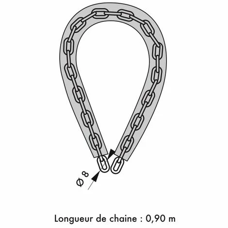 THIRARD - Chaîne Acier Cémenté Zingué Loops, Vélo, Barrières, Ø 8mm, 0.9m, Gaine PVC 4 THIRARD - Chaîne Acier Cémenté Zingué Loops, Vélo, Barrières, Ø 8mm, 0.9m, Gaine PVC – Image 2