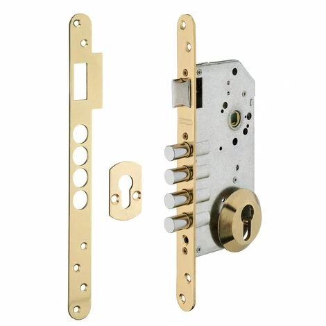 THIRARD - Boitier De Serrure Encastrable à Cylindre Pour Porte D'entrée, Axe 60mm, 4 Pênes, Bouts Ronds, Laiton 3 THIRARD - Boitier De Serrure Encastrable à Cylindre Pour Porte D'entrée, Axe 60mm, 4 Pênes, Bouts Ronds, Laiton