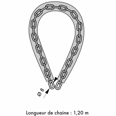 THIRARD - Chaîne Acier Cémenté Zingué Loops, Vélo, Barrières, Ø 8mm, 1.2m, Gaine PVC 4 THIRARD - Chaîne Acier Cémenté Zingué Loops, Vélo, Barrières, Ø 8mm, 1.2m, Gaine PVC – Image 2