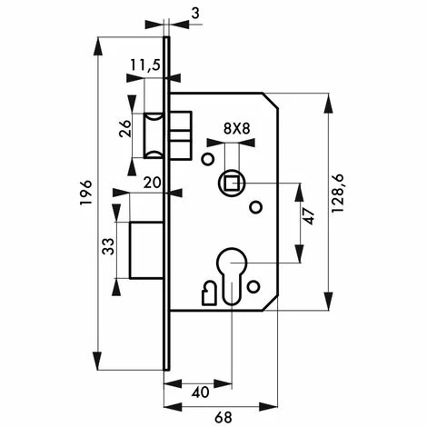 THIRARD - Boitier De Serrure Encastrable à Cylindre Pour Porte D'entrée, Axe 40mm, Bouts Ronds, Têtière Laitonnée 4 THIRARD - Boitier De Serrure Encastrable à Cylindre Pour Porte D'entrée, Axe 40mm, Bouts Ronds, Têtière Laitonnée – Image 2