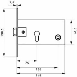 THIRARD - Boitier De Serrure Encastrable à Cylindre Pour Porte D'entrée, Axe 70mm, Bouts Carrés, Acier -THIRARD Soldes 8905341 2