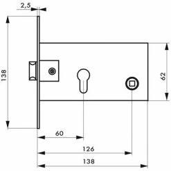 THIRARD - Boitier De Serrure Encastrable à Cylindre Pour Porte D'entrée, Axe 60mm, Bouts Carrés, Nickelé -THIRARD Soldes 8905342 2