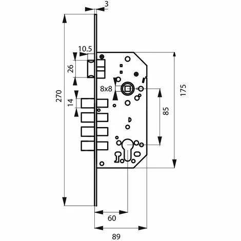 THIRARD - Boitier De Serrure Encastrable à Cylindre Pour Porte D'entrée, Axe 60mm, Bouts Ronds 4 THIRARD - Boitier De Serrure Encastrable à Cylindre Pour Porte D'entrée, Axe 60mm, Bouts Ronds – Image 2