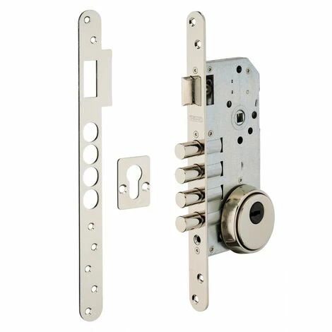 THIRARD - Boitier De Serrure Encastrable à Cylindre Pour Porte D'entrée, Axe 50mm, Bouts Carrés, 4pts, Nickelé, Rosace Fermée 3 THIRARD - Boitier De Serrure Encastrable à Cylindre Pour Porte D'entrée, Axe 50mm, Bouts Carrés, 4pts, Nickelé, Rosace Fermée