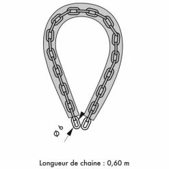 THIRARD - Chaîne Acier Cémenté Zingué à Clé Loops, Vélo, Barrières, Ø 6mm, 0.6m, Gaine PVC, Cadenas 45mm, 2 Clés -THIRARD Soldes 8905356 2