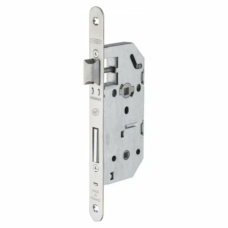 THIRARD - Serrure Encastrable Monomax NF à Condamnation Pour Salle De Bain Et Toilette, Axe 40mm, Bouts Ronds, Têtière Inox 3 THIRARD - Serrure Encastrable Monomax NF à Condamnation Pour Salle De Bain Et Toilette, Axe 40mm, Bouts Ronds, Têtière Inox