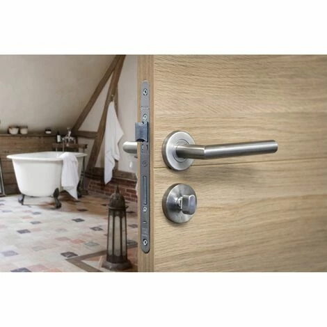THIRARD - Serrure Encastrable Monomax NF à Condamnation Pour Salle De Bain Et Toilette, Axe 40mm, Bouts Ronds, Têtière Inox 4 THIRARD - Serrure Encastrable Monomax NF à Condamnation Pour Salle De Bain Et Toilette, Axe 40mm, Bouts Ronds, Têtière Inox – Image 2