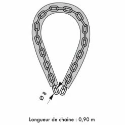 THIRARD - Chaîne Acier Cémenté Zingué à Clé Loops, Moto, Barrières, Ø 8mm, 0.9m, Gaine PVC, Cadenas, 3 Clés 6 THIRARD - Chaîne Acier Cémenté Zingué à Clé Loops, Moto, Barrières, Ø 8mm, 0.9m, Gaine PVC, Cadenas, 3 Clés -THIRARD Soldes 8905361 2