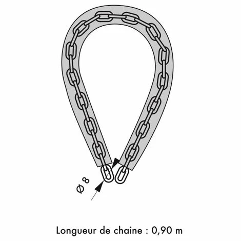 THIRARD - Chaîne Acier Cémenté Zingué à Clé Loops, Moto, Barrières, Ø 8mm, 0.9m, Gaine PVC, Cadenas, 3 Clés 4 THIRARD - Chaîne Acier Cémenté Zingué à Clé Loops, Moto, Barrières, Ø 8mm, 0.9m, Gaine PVC, Cadenas, 3 Clés – Image 2