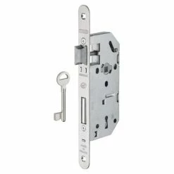 THIRARD - Serrure Encastrable Monomax NF à Clé Pour Porte De Chambre, Axe 40mm, Bouts Ronds, Têtière Inox, 1 Clé