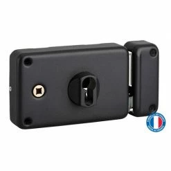 THIRARD - Boitier De Serrure En Applique Double Entrée à Fouillot Pour Entrée, Droite Pouss., Axe 55mm, 140x88mm, Noir -THIRARD Soldes 8945432 3