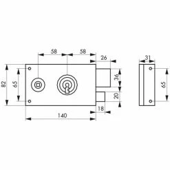 THIRARD - Serrure Horizontale En Applique à Clé à Fouillot Pour Portail, Droite, Axe 58mm, 140x80mm, Zingué, 2 Clés -THIRARD Soldes 8945471 3