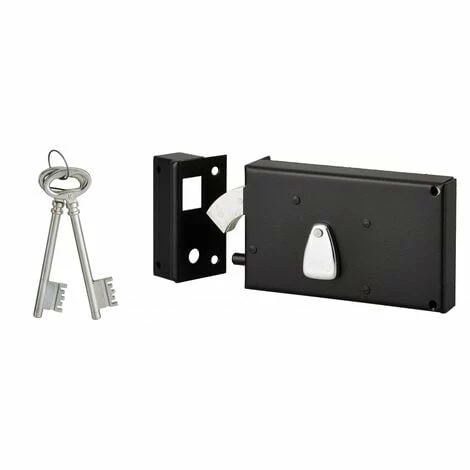 THIRARD - Serrure Horizontale 4 Gorges En Applique à Clé à Crochet Pour Portail, Gauche, Axe 58mm, 140x82mm, Noir, 2 Clés 3 THIRARD - Serrure Horizontale 4 Gorges En Applique à Clé à Crochet Pour Portail, Gauche, Axe 58mm, 140x82mm, Noir, 2 Clés