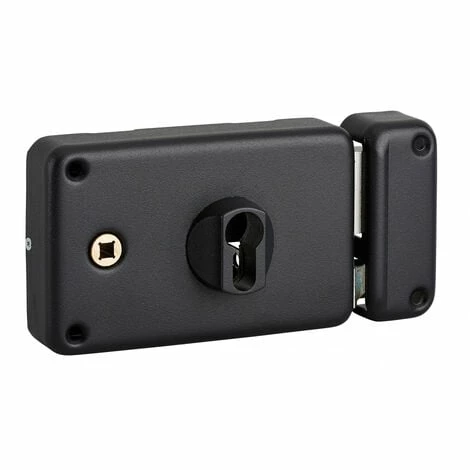 THIRARD - Boitier De Serrure Horizontale En Applique Double Entrée Pour Entrée, Droite Poussant, Axe 60mm, 140x88mm, Noir 3 THIRARD - Boitier De Serrure Horizontale En Applique Double Entrée Pour Entrée, Droite Poussant, Axe 60mm, 140x88mm, Noir