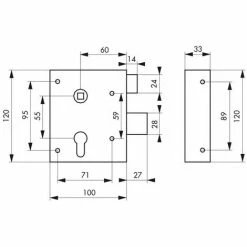 THIRARD - Boitier De Serrure En Applique Alsace Double Entrée à Fouillot Pour Entrée, Réversible, Axe 60mm, 100x117mm, Zingué -THIRARD Soldes 8945496 2